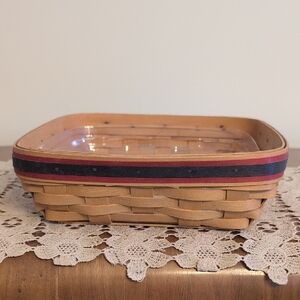 1999 Longaberger Picnic Pal Basket With Red And Blue Accents